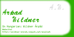 arpad wildner business card